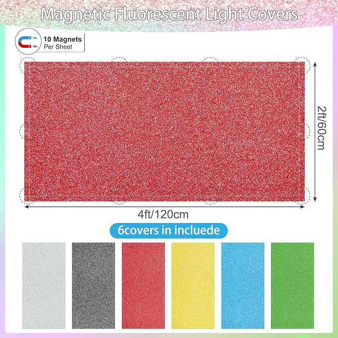 6pcs Magnetic Fluorescent Light Covers - Image 2