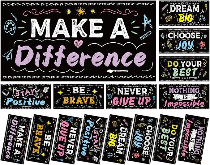 8Pcs Inspirational Fluorescent Light Covers by Wiooffen