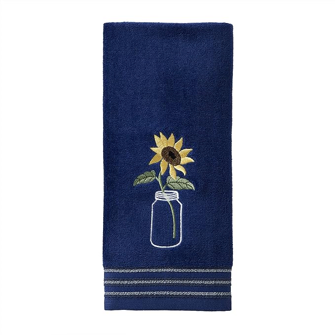 SKL Home by Saturday Knight Ltd. Sunflower in Jar Hand Towel (2-Pack), Blue
