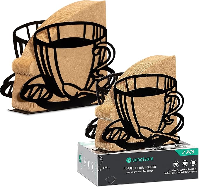 2 PCS Coffee Filter Holder, Coffee Paper Storage Coffee Filter Paper Container by Songtaste
