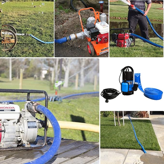DAVCO 2.5" x 100 ft Pool Backwash Hose, Heavy Duty Reinforced Blue PVC Lay Flat - Image 9