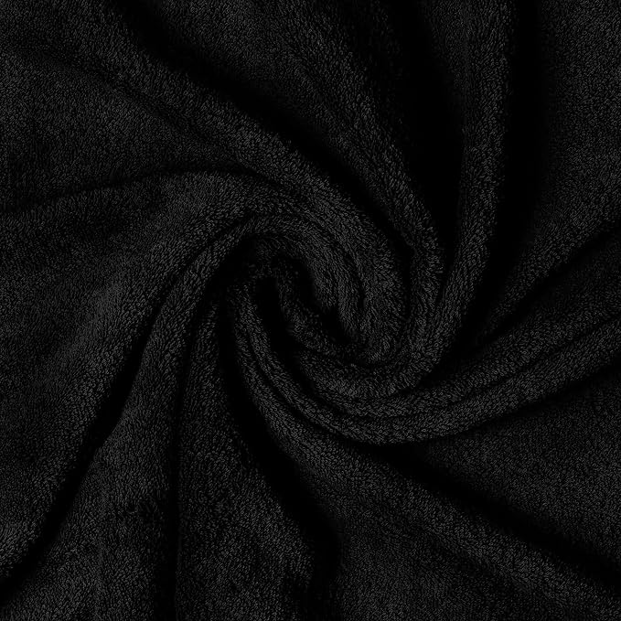 Melissa Linen, 2 Piece, Jet Black Bath Towels, 100% Turkish Cotton Bath Towels for Bathroom, Absorbent, Quick Dry, Durable and Soft Shower Towel, 28 in x 55 in, Spa and Hotel Quality