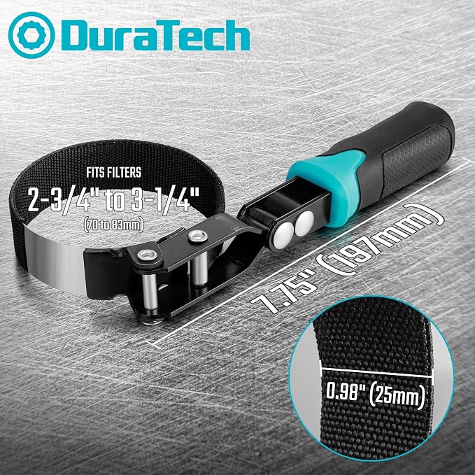 DURATECH Anti-Slip Small Swivel Oil Filter Wrench, Oil Filter Removal Tool Fits - Image 3