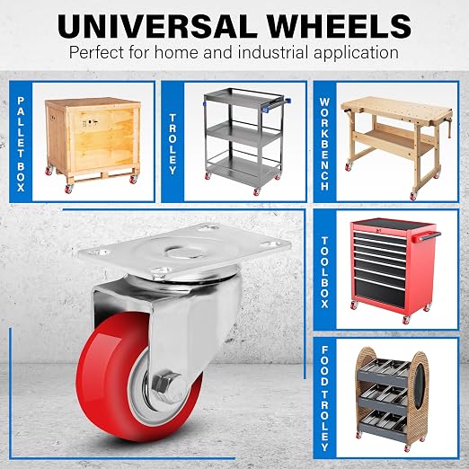 3 Inch Heavy Duty Casters Set of 4, Scratch Resistant & 360 Degree Rotatable - Image 6