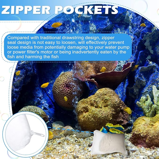 Shappy 15 Pcs 3 Sizes Aquarium Filter Mesh Bags 150 Micrometer Fine Filter Fish - Image 3