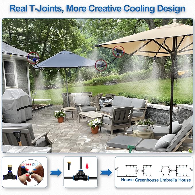 Misters for Outside Patio, Outdoor Water Misting Cooling System, - Image 4