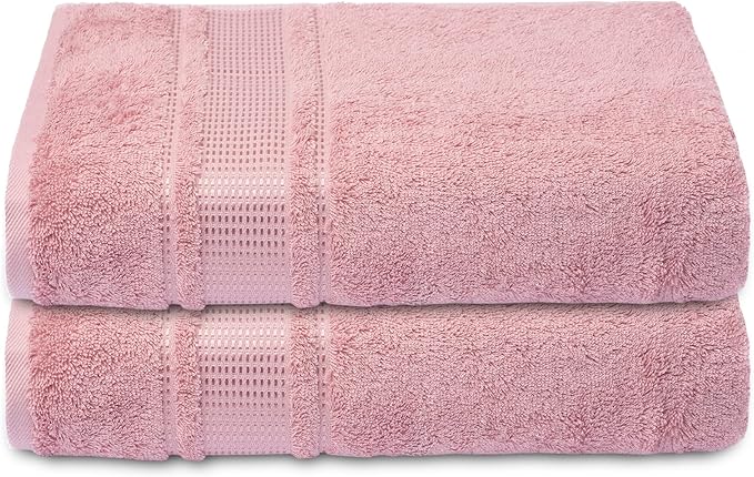 Melissa Linen, 2 Piece Hand Towel Set, 100% Turkish Cotton Face Hand Towels for Bathroom, 20 in x 35 in, Absorbent, Quick Dry, Durable and Soft, Spa and Hotel Quality, Light Pink
