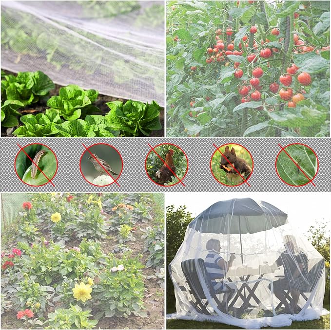 Garden Netting, 2 Pack 8x24Ft Ultra Fine Mesh Netting Pest Barrier Protection - Image 2