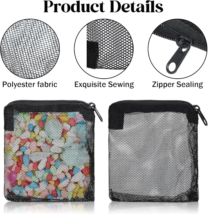 10 Pcs Aquarium Filter Media Bags, 3.9 x 3.9 Inch Fish Tank Fine Mesh Bag - Image 3
