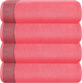 Belizzi Home Ultra Soft 4 Pack Oversized Bath Towel Set 27x54 inches, 100% Cotton Bath Towels, Highly Absorbant Compact Quickdry & Lightweight Towel, Ideal for Gym Travel Camp Pool - Coral Orange