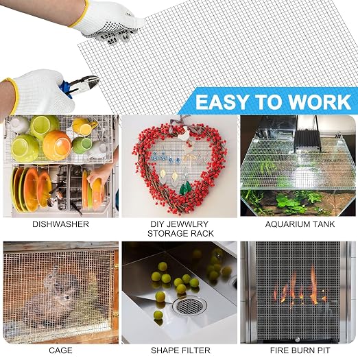 Valchoose 1 Piece Metal Woven Mesh Screen 14.6 X 11.4 in, 4.5mm Hole 5 Mesh - Image 3