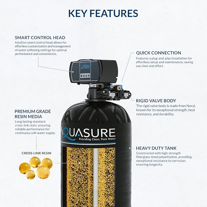 Aquasure Harmony Series 72, 000 Grains Whole House Water Softener w/High - Image 4