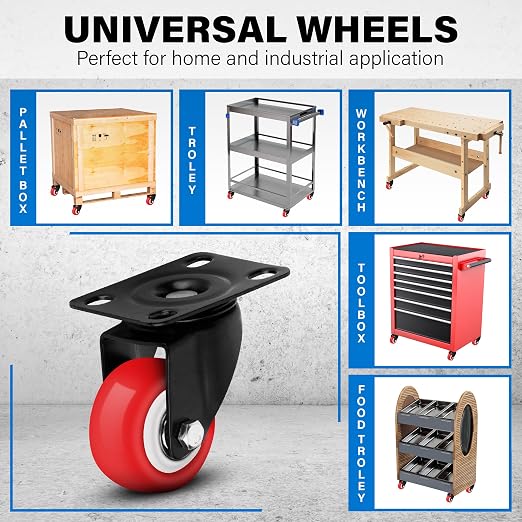 2 Inch Heavy Duty Casters Set of 4, Scratch Resistant & 360 Degree Rotatable - Image 6