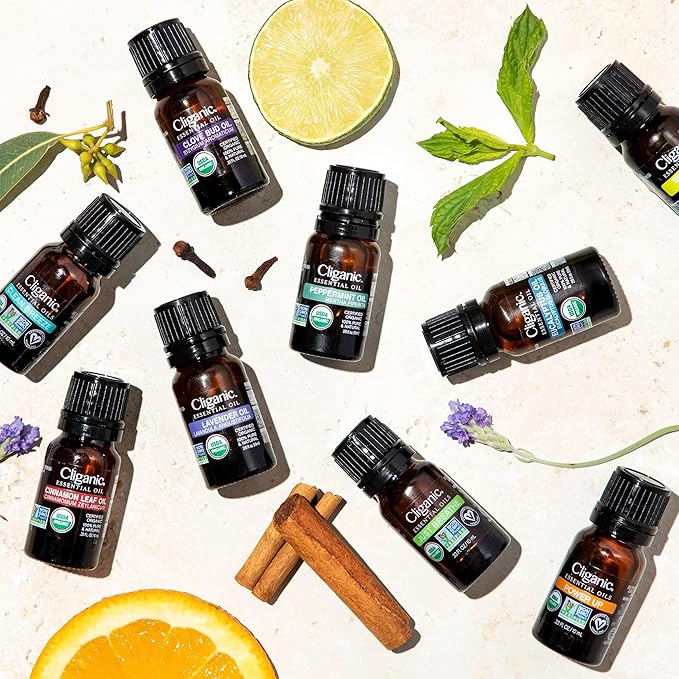 Cliganic USDA Organic Lemon Essential Oil (1oz) - 100% Pure & Natural | Undiluted, for Aromatherapy, Household Cleaning | Non-GMO Verified