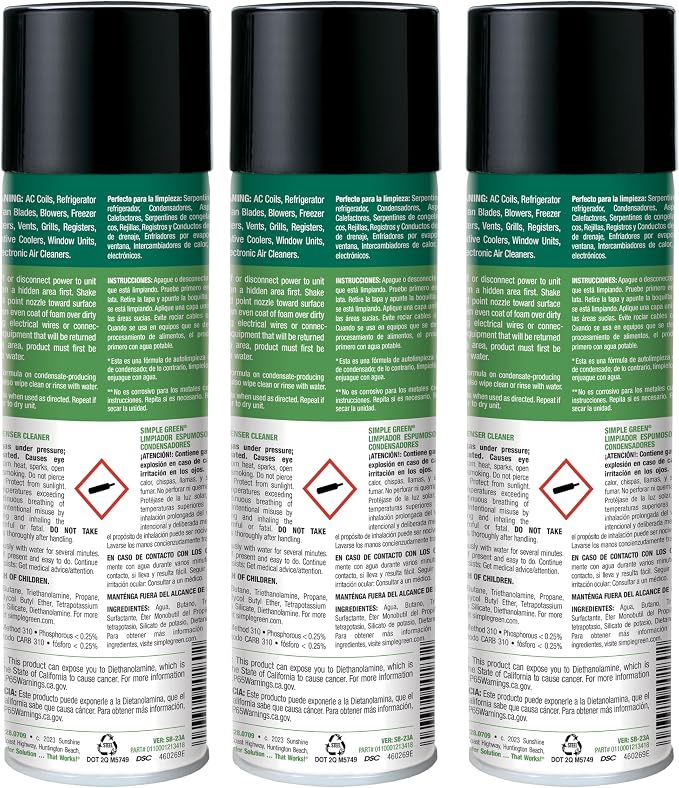 Simple Green Foaming Coil Cleaner 20oz Aerosol - Image 2