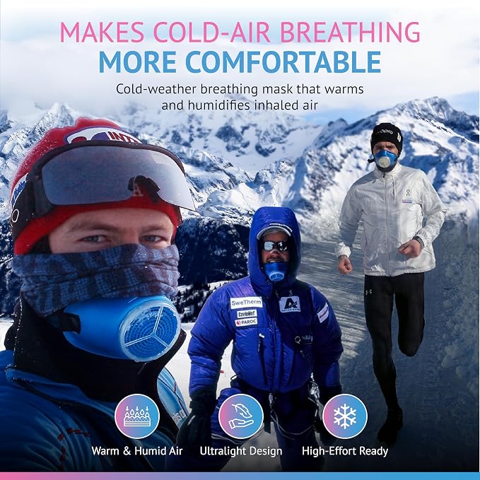 Cold-Weather Breathing Mask for Athletes & Cold-Air-Sensitive Users — Warms & - Image 2