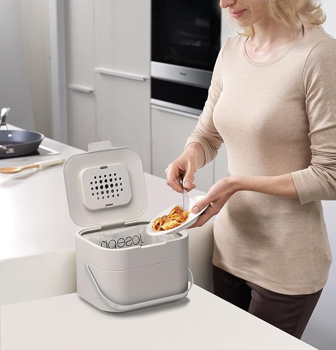 Joseph Joseph Stack Kitchen Food Intelligent Waste Compost Caddy Recycling Bin - Image 5
