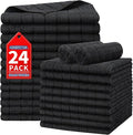 HOMERHYME Salon Towels, 24 Pack Black Hand Towels for Bathroom, 16 x 27 Inches Bulk Quick Dry Absorbent Microfiber Hair Towel, Bathroom Towels for Gym Spa Barber Pedicure Makeup & Beauty