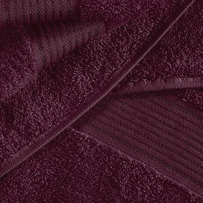 Elvana Home Cotton 2 Pack Oversized Bath Towel Set 28x55 inches, Large Bath Towels, Ultra Absorbant Compact Quickdry & Lightweight Towel, Ideal for Gym Travel Camp Pool - Burgundy Red