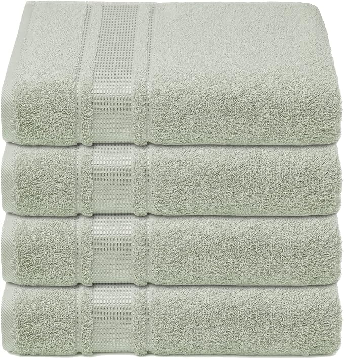 Melissa Linen, 4-Piece Bath Wash Cloths Set, 100% Turkish Cotton, Face & Hand Towels for Bathroom, Absorbent, Quick Dry and Soft Wash Rags for Kitchen (Mint Green Washcloths)