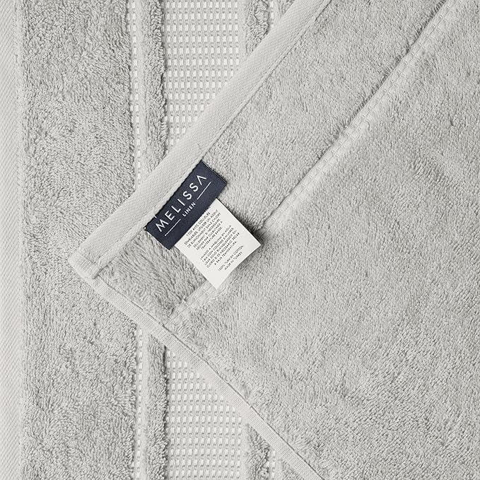 Melissa Linen, Fingertip Towels 4 Pack, 100% Turkish Cotton, Small Hand Towels for Body and Face, 12 x 18 in, Soft and Absorbent, Quick Dry, (Steel Gray Fingertip Hand Towels)