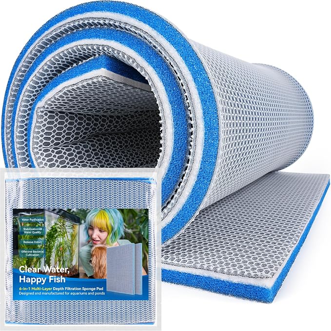 Borlech 8-Layer Fast-Acting Aquarium Filter Pad by Borlech