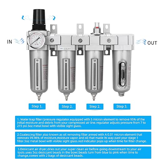NANPU 3/4" NPT Industrial Grade 4 Stage Air Drying System - Image 4