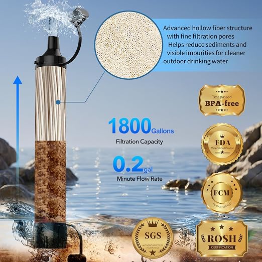 Emergency Water Filter Straw, Personal Survival Water Filtration System - Image 2