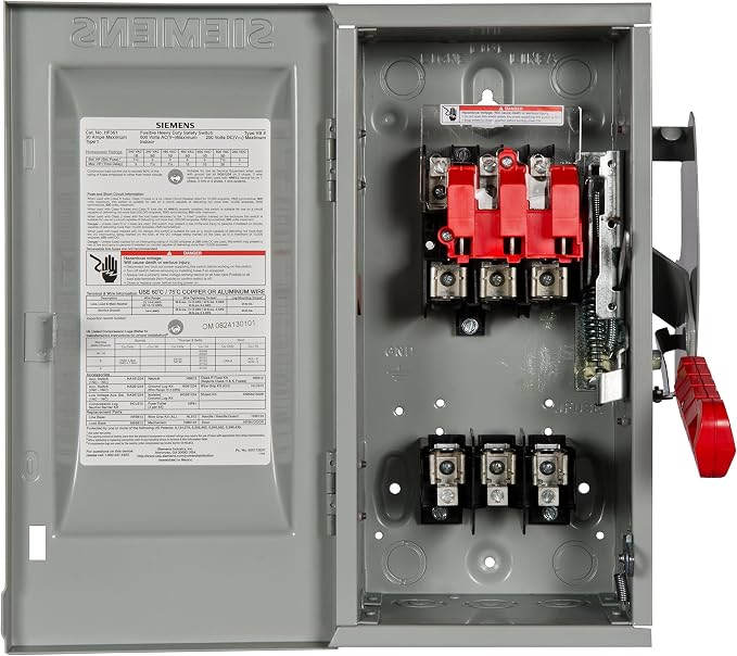 Siemens 30-Amp 3 Pole 600-volt Fused Heavy Duty Safety Switches and iPower 6 - Image 3