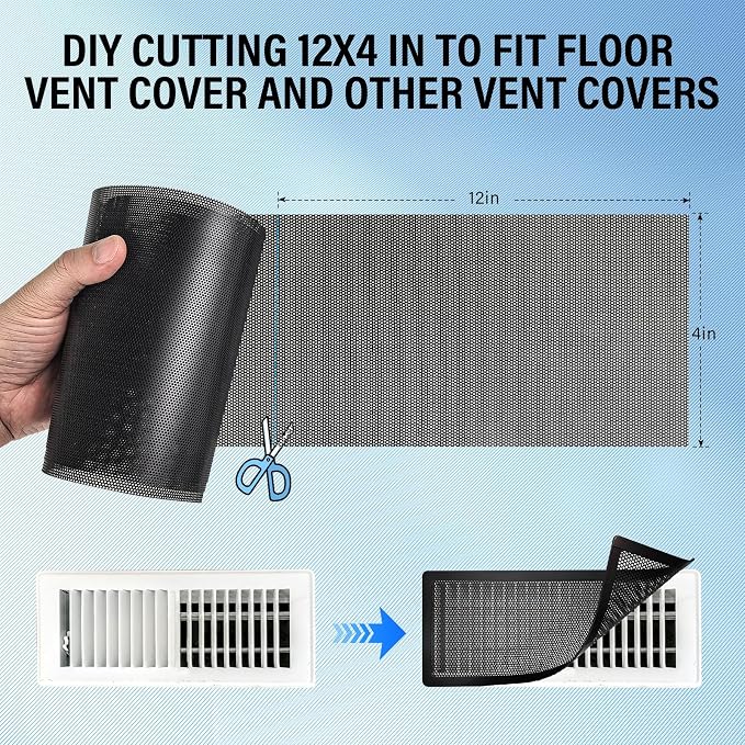 39x12 inch Customizable DIY Floor Vent Covers, Magnetic PVC Vent Mesh - Image 8