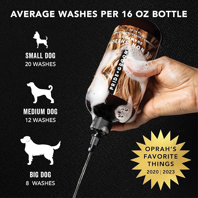 Pride and Groom The Non Shedder | Dog Grooming Shampoo For Doodles and Dogs that Do Not Shed | Tearless All Natural Body Wash with Essential Oils & Coat-Specific Ingredients that Enhance Shine – 128oz