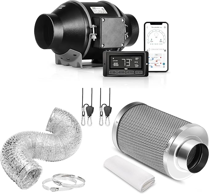 iPower 4" Smart Inline Duct Fan by iPower
