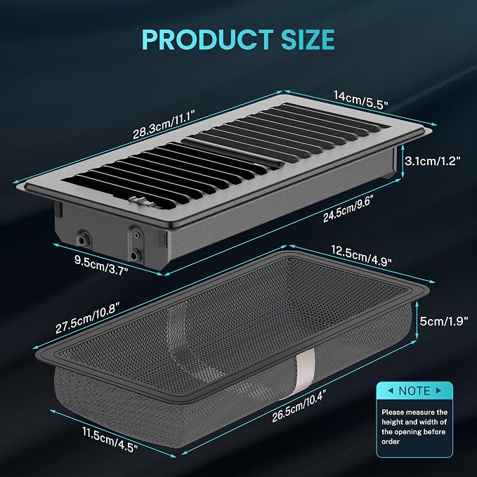 Floor Register 4 x 10 Inch, HG Power 4 Pack Heavy Duty Floor Vent Covers - Image 5