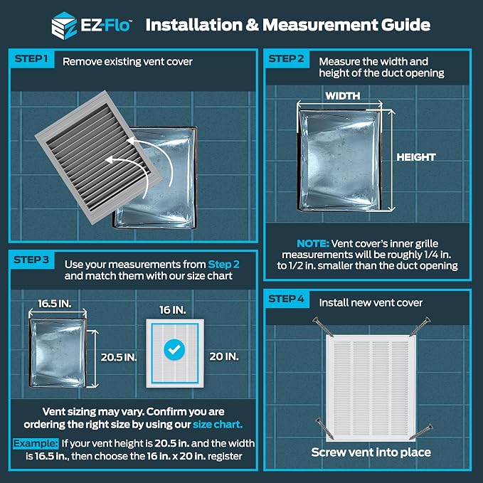 EZ-FLO 16 x 20 Inch Return Air Vent Cover - Image 3
