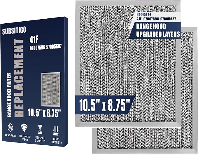 97007696 41F UPGRADED Range Hood filter 10.5 x 8.75 by Unknown