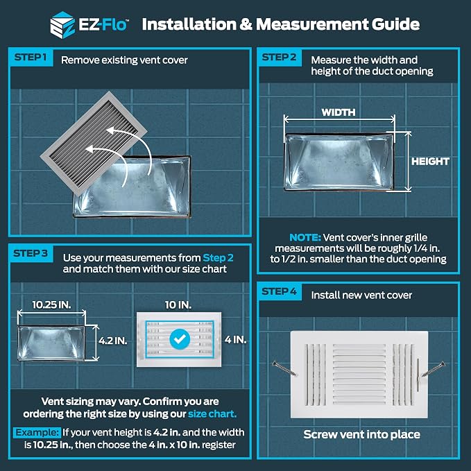 EZ-FLO 12 x 12 Inch Return Air Vent Cover - Image 3