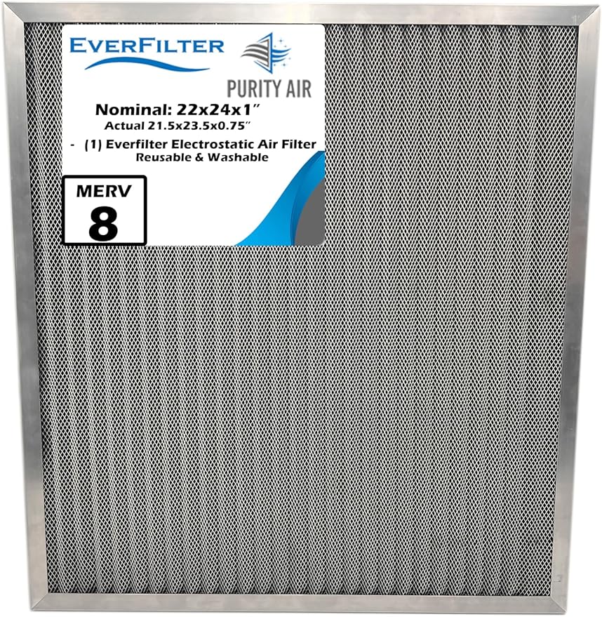 22x24x1 Electro-static Air Filter AC Furnace Filter, Reusable & Washable by PurityAir
