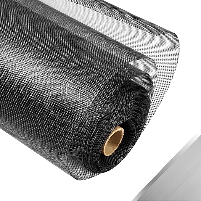 304 Stainless Steel Mesh Window Screen Roll, 35IN x 10FT Black Metal Window by FCSOTSPS