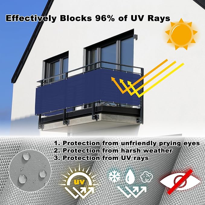 Outdoor Privacy Screen 3.9' x 26.2' UV-Resistant Visibility Reduction, Patio - Image 4