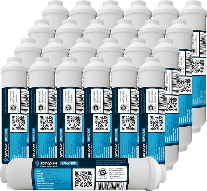 SpiroPure Inline Filter NSF Coconut Shell Granular Carbon Water Filter by SpiroPure