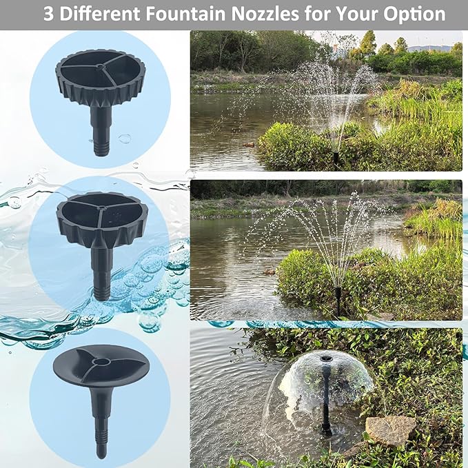Pond Filter with Pump Fountain Kits, Submersible Pump Pond Fountain Koi Pond - Image 3