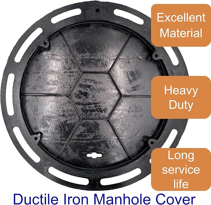 28 In Cast Iron Manhole Cover and Frame, B Class 28100 lbs Heavy-Duty Driveway - Image 3