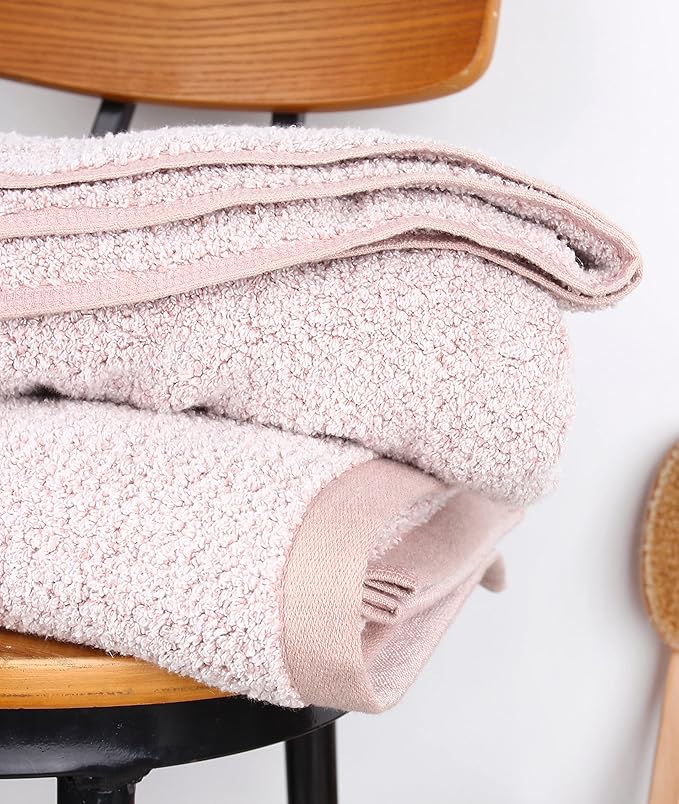 Diamond Jacquard Bath Sheet 6 PC Set Rose -2 Bath Sheet, 2 Hand Towel, 2 Wash Cloth