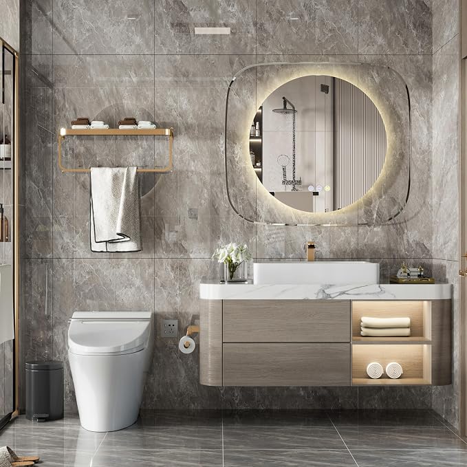 LUVODI Lighted LED Bathroom Mirror: 28”x32” Transparent Wall Mounted Vanity - Image 5