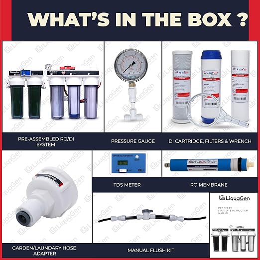 LiquaGen- Aquarium Reef Reverse Osmosis Deionization Water Filter System + TDS - Image 3