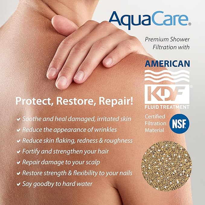 AquaCare High Pressure 10 Spray Mode Filtered Showerhead - Handheld Shower Head Filters Chlorine to Heal Dry Skin, Revive Hair - Dual Power Wash Cleans Tub, Tile, Pets - Hard Water Softener, ORB