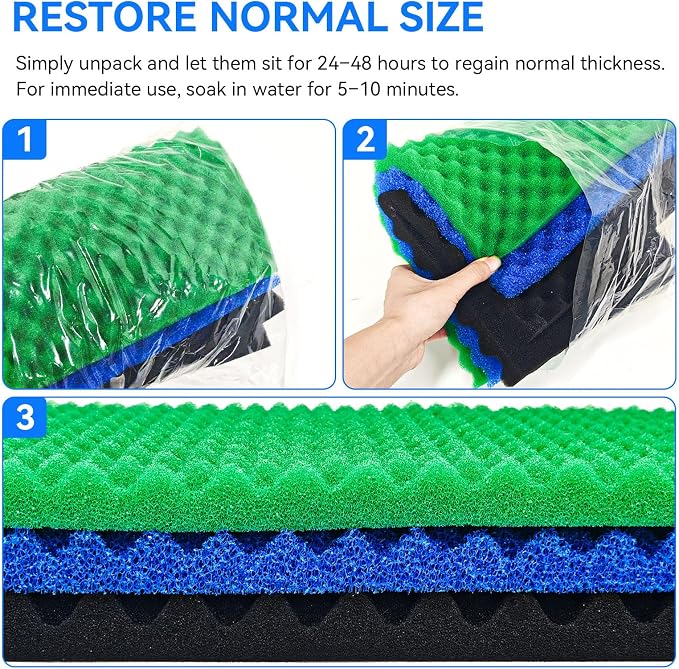 Foam Aquarium Filter Coarse Sump Filter Sponge Cut to Fit Bio Sponge Filters - Image 6