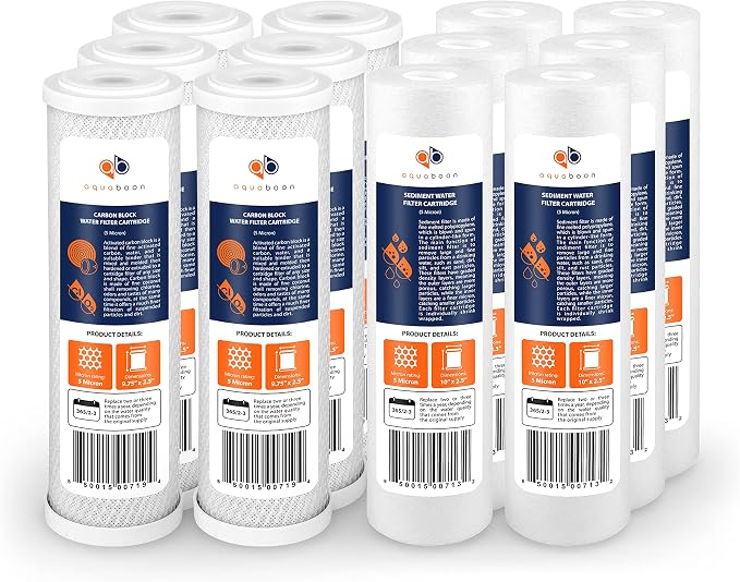 Aquaboon 5 Micron 10 x 2.5 House Water Filters Cartridges by Aquaboon