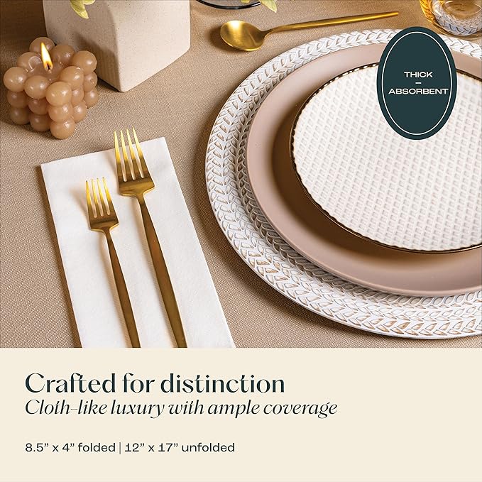 Disposable Linen-Feel Guest HandTowels [MEDIUM SIZE - Pack of 7500] - Cloth-Like Hand Bathroom Napkins - Soft and Absorbent Paper Napkin for Kitchen, Bathroom, Party, Wedding, Or Event