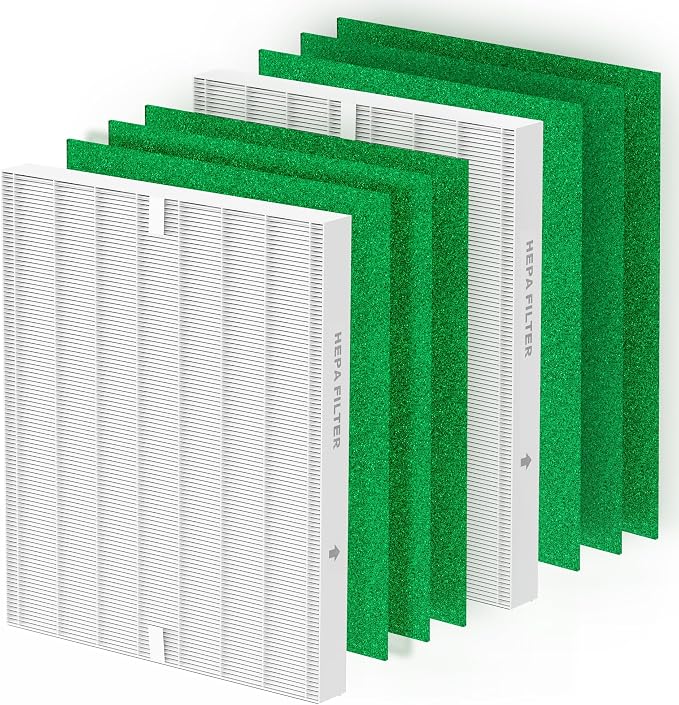 AP-1512HH & 200M Pollen Filter Set: 6 Pollen Pre-Filters & 2 HEPA Filter by AirFilter